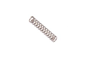 A close-up of an AR15 Buffer Detent Spring, coiled and isolated on a white background.