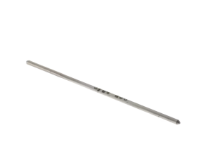 A sleek and cylindrical AR Gas Block/Gas Tube Bore Roll Pin Bore Reamer with tapered ends and engraved markings along its length, set against a plain white background.