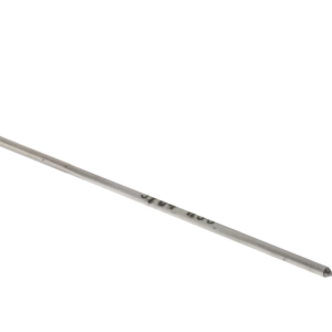 A sleek and cylindrical AR Gas Block/Gas Tube Bore Roll Pin Bore Reamer with tapered ends and engraved markings along its length, set against a plain white background.