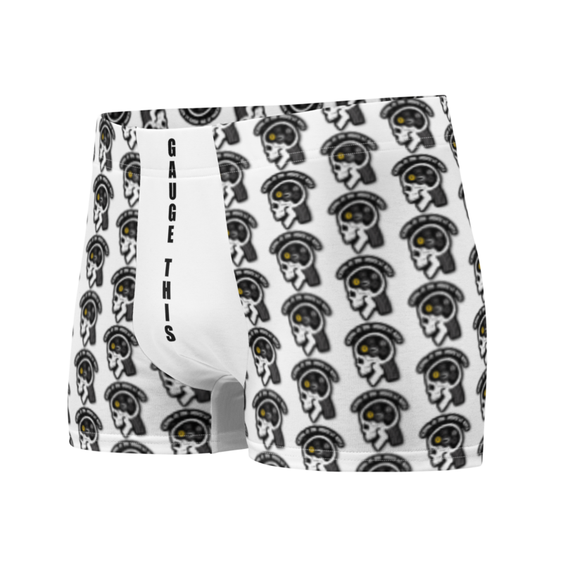 A SOTAR "Gauge This" boxer brief with a skull and crossbones pattern.