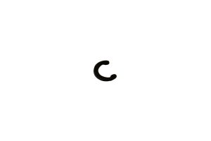 An AR15 Ejection Port Cover (Dust Cover) C Clip, small and black, is centered on a plain white background.