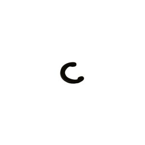 An AR15 Ejection Port Cover (Dust Cover) C Clip, small and black, is centered on a plain white background.