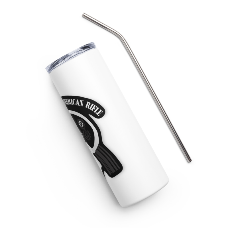 A SOTAR Stainless Steel Tumbler with a straw next to it.