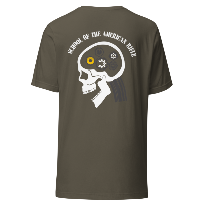 A SOTAR Unisex t-shirt with an image of a skull and a yellow eye.